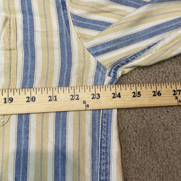 Vintage LL Bean Shirt Mens Large Tall Blue Yellow Button Up Shirt Cotton Outdoor - Picture 5 of 9